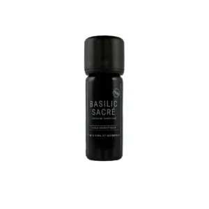 Flacon de 10 ml d’huile essentielle de basilic sacré Olessen, cultivée et distillée en Normandie
