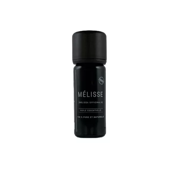 Flacon de 10 ml d’huile essentielle de mélisse Olessen, cultivée et distillée en Normandie