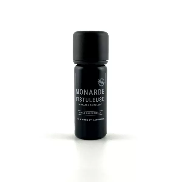 Flacon de 10 ml d’huile essentielle de monarde Olessen, cultivée et distillée en Normandie