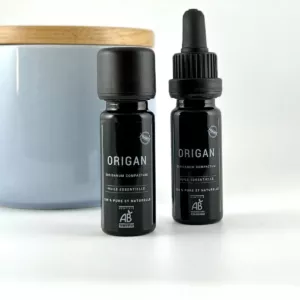 Flacon de 10 ml d’huile essentielle d’origan BIO Olessen, cultivée et distillée en Normandie