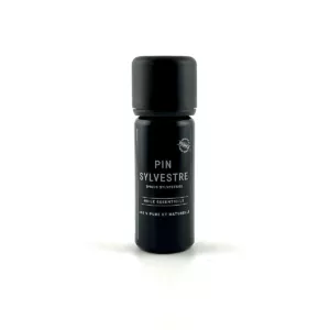 Flacon de 10 ml d’huile essentielle de pin sylvestre Olessen, cultivée et distillée en Normandie