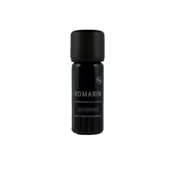 Flacon de 10 ml d’huile essentielle de romarin Olessen, cultivée et distillée en Normandie