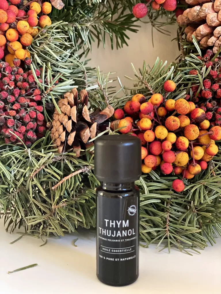 Recette Diffusion cocon d’hiver : pin, laurier et thym à thujanol, avec les huiles essentielles Olessen